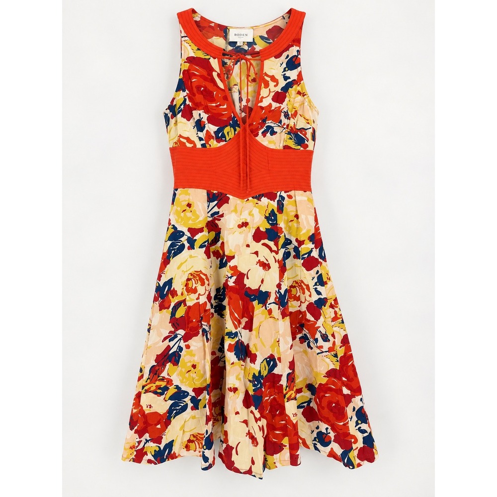 Tracy Reese Zelda Dress Womens 4 Poppy Floral Silk Keyhole Sleeveless Boho NWT